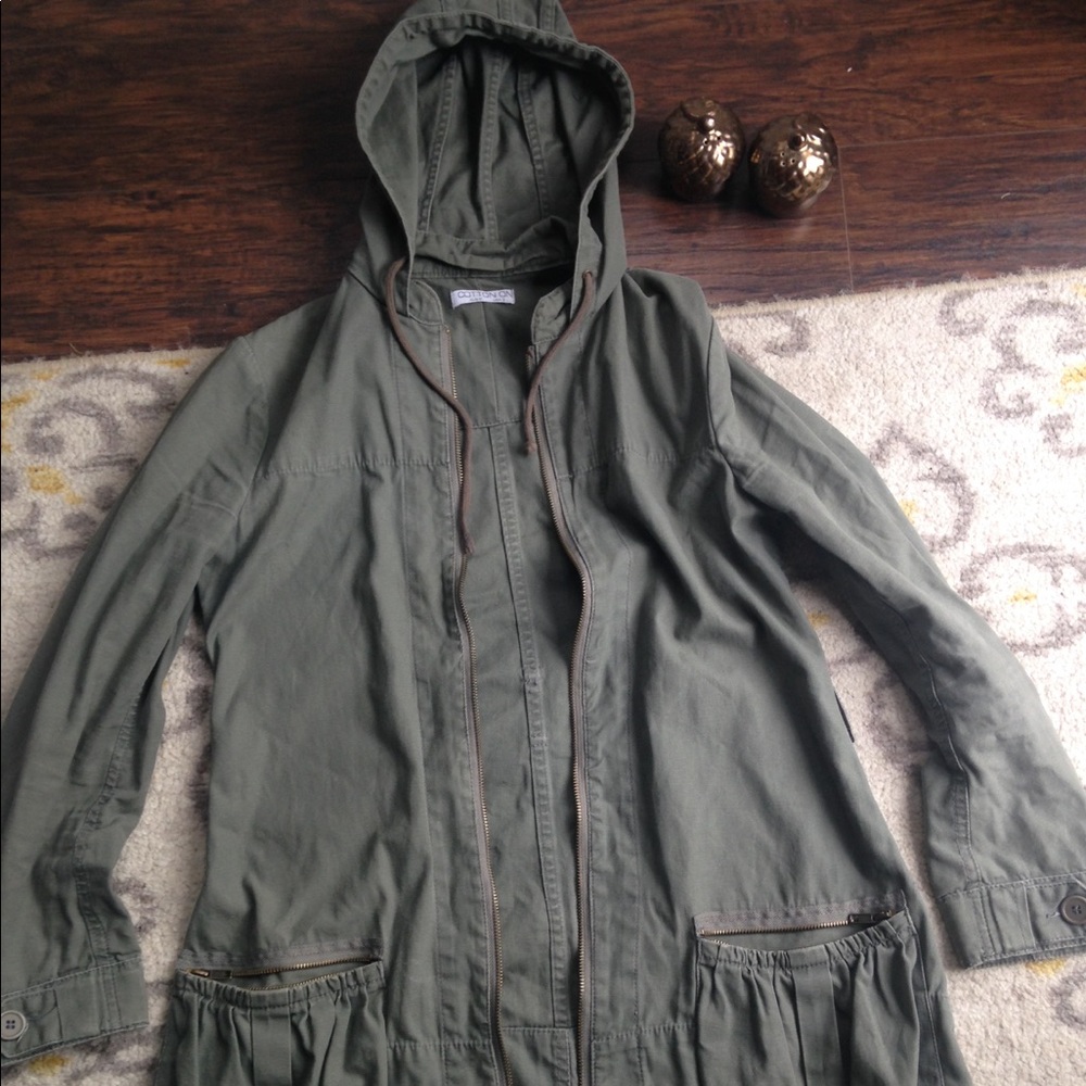 Hooded Cotton On Army Green Utility Jacket